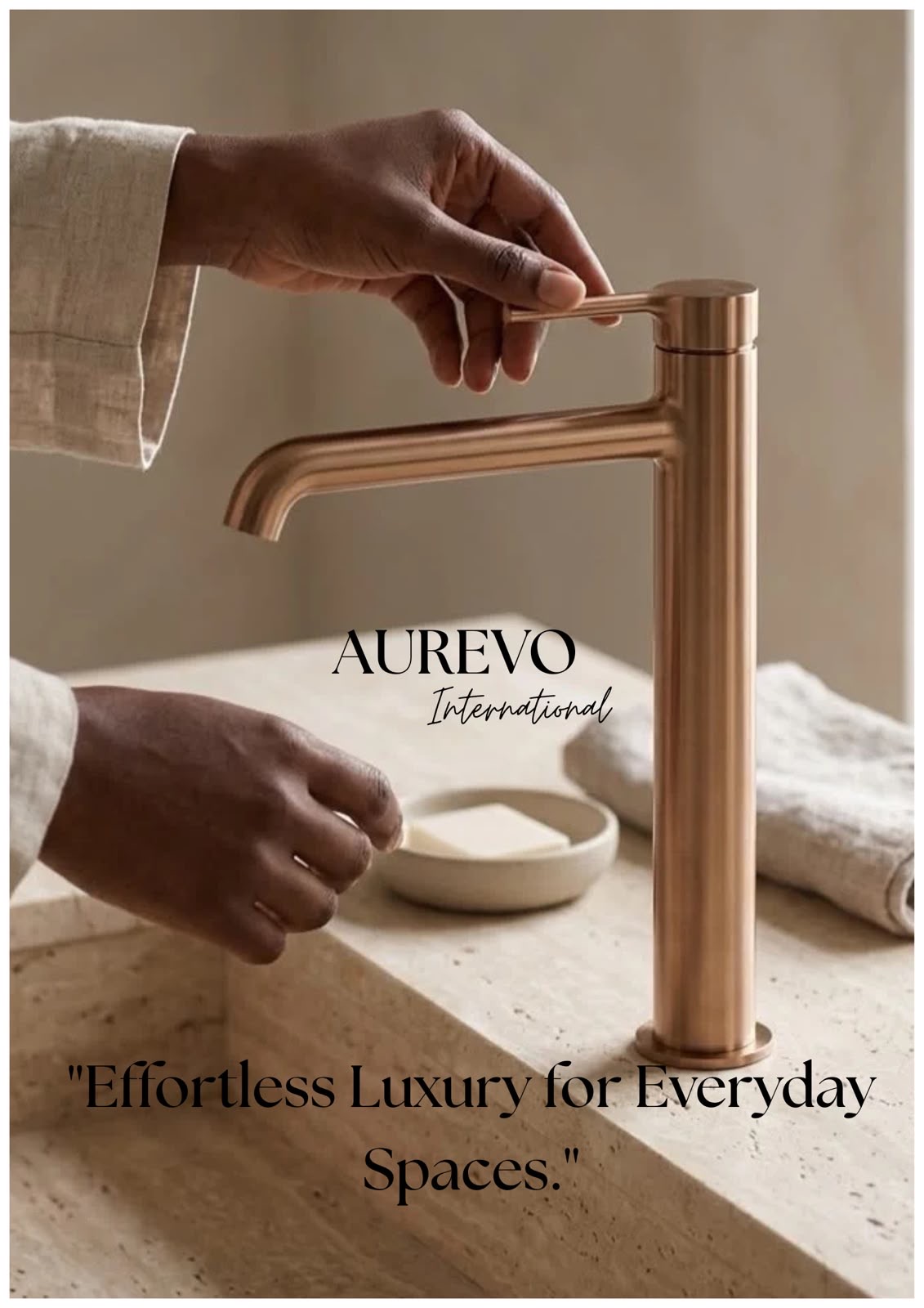 Rose Gold Tall Basin Mixer